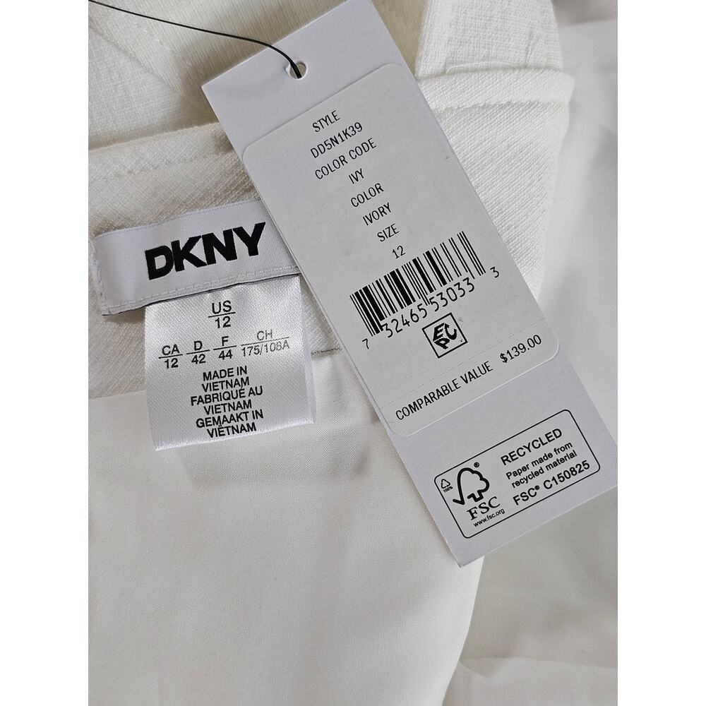 NWT DKNY Ivory Square Bridal Coquette Old Money Midi 12 - Picture 6 of 8